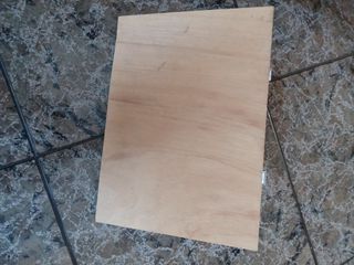 Mesita colgante camper madera y metal