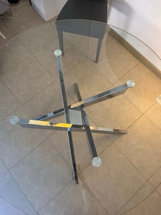 Tavolo rotondo in vetro e metallo per soggiorno Dimensioni 120