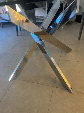 Tavolo rotondo in vetro e metallo per soggiorno Dimensioni 120