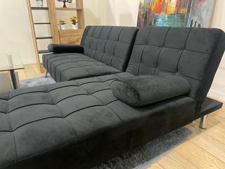 Sofá Cama Chaise Longue Negro