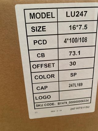 4 LLANTAS 7.5x16 4x100 4x108 DARE RS, GOLPE TRANSP