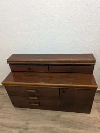 Conjunto dormitorio madera oscura