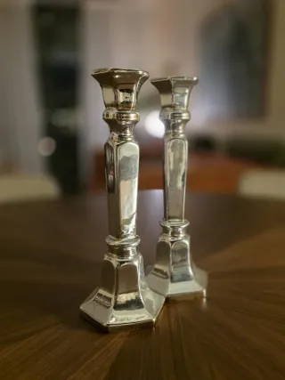 Pareja Candelabros Plateados Banak importa