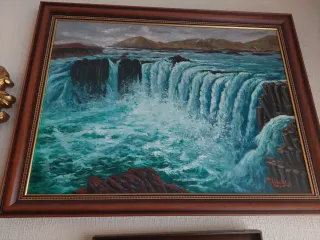 Cuadro Acrílico Cascada con Marco Madera