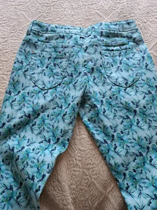 Pantalón estampado floral mujer T.38