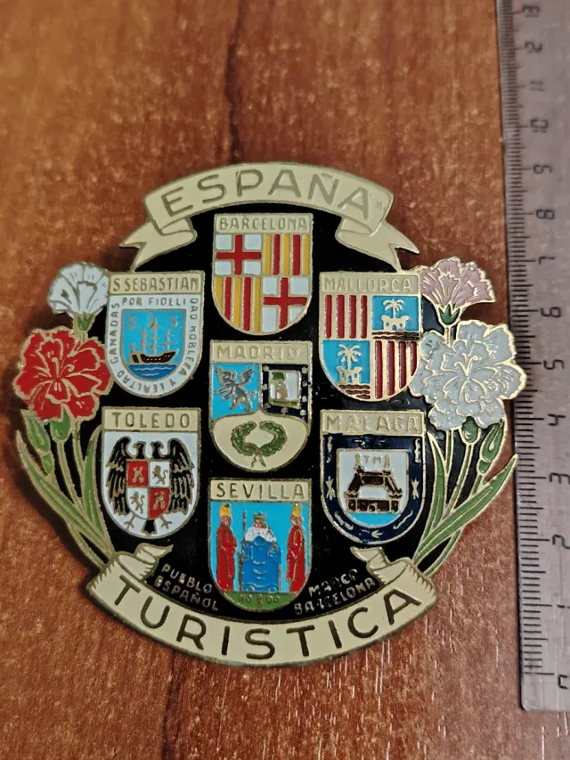 Chapa España Turística Antigua para moto vespa