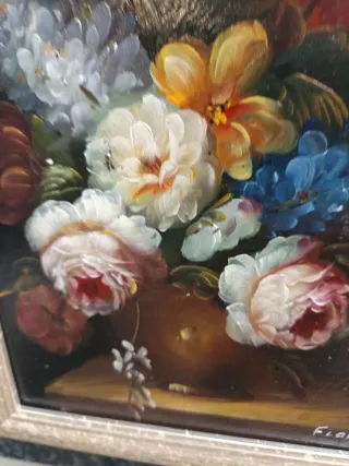 Coppia dipinti natura morta fiori tutto trattabile