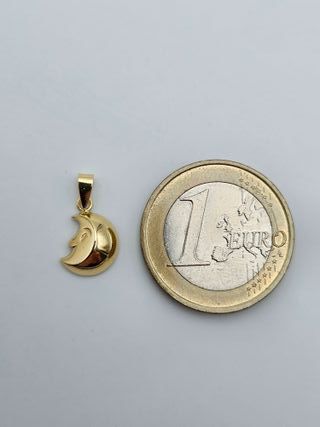 Colgante de Oro 18K, Luna Pequeña, 0,47gr, 1,5cm