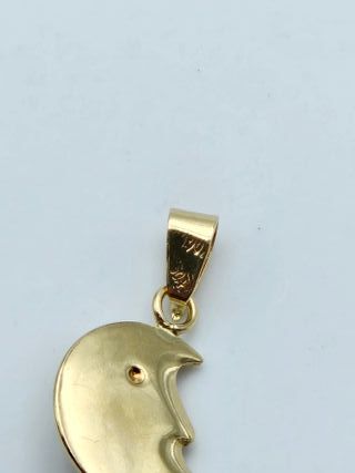 Colgante de Oro 18K, Luna Pequeña, 0,47gr, 1,5cm