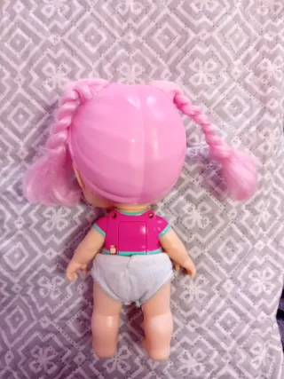 Muñeca Bebe Pelo Rosa