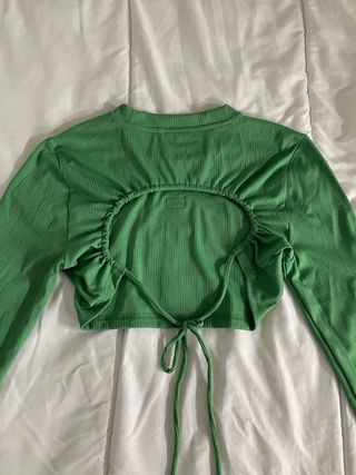 Top Tommy Jeans Verde Manga Larga