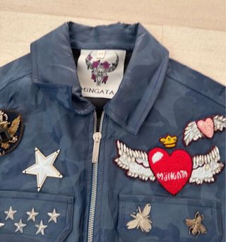 Mono Mangata Azul con Parches