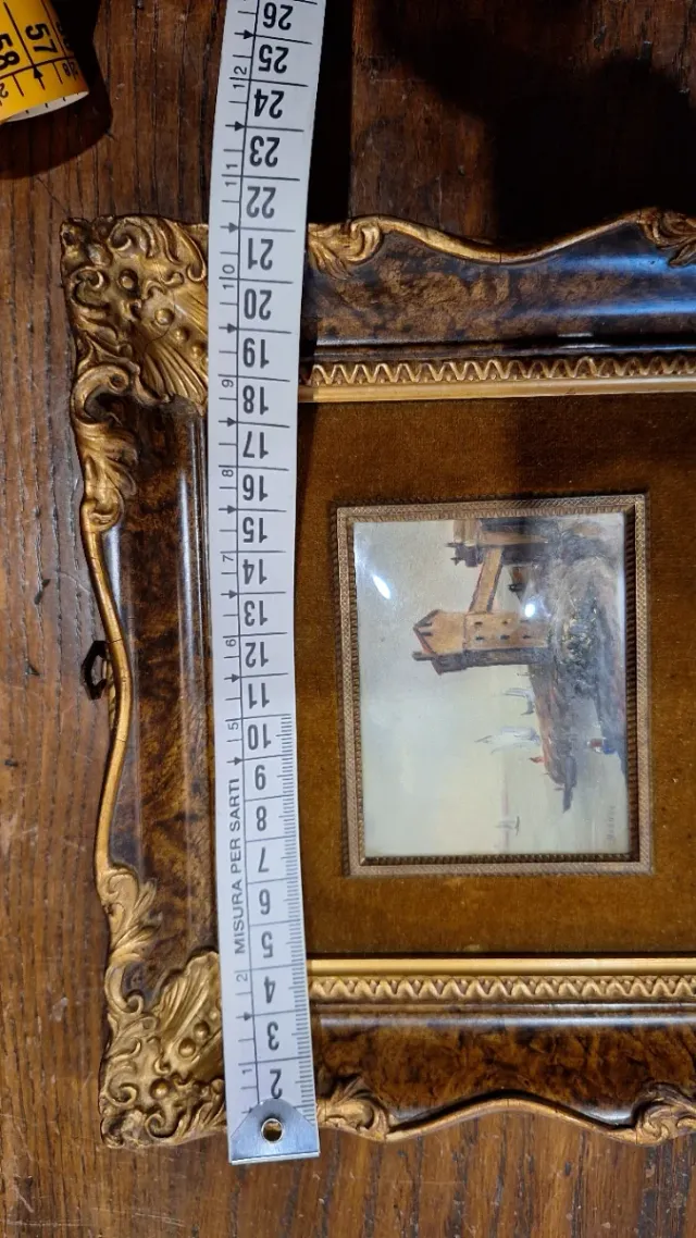 Z152   Quadro vintage con scena marina