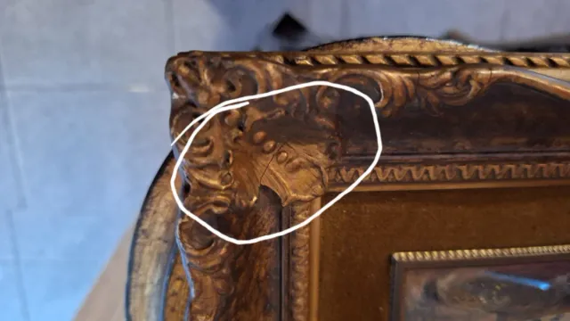 Z152   Quadro vintage con scena marina