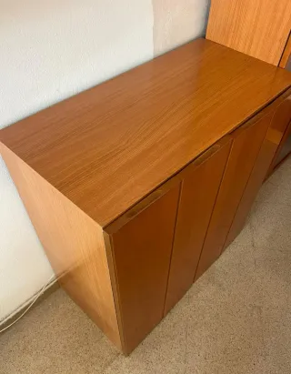 Mueble Bar Madera Vintage Espejos Interior