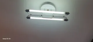 Lámpara Techo Vintage Doble Tubo