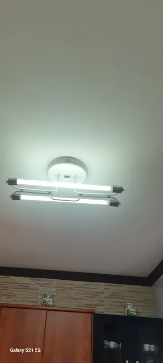 Lámpara Techo Vintage Doble Tubo