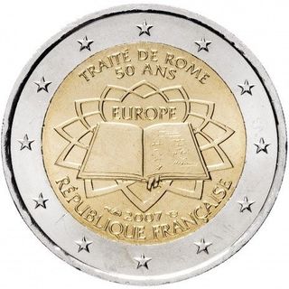 Moneda 2 Euros Francia 2007 Tratado Roma