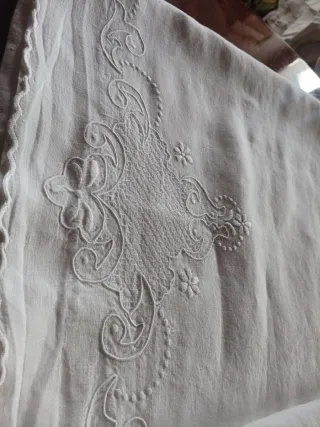 Lenzuolo lino ricamato senza federe