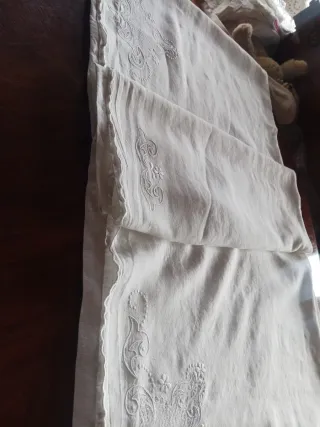 Lenzuolo lino ricamato senza federe