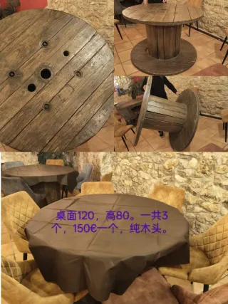 Mesa redonda de comedor con 6 sillas