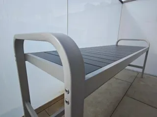 Mesa terraza cristal templado + 2 sillas + banco