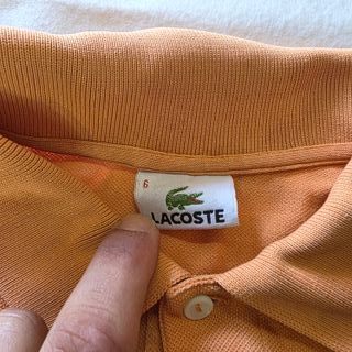 Polo Lacoste Naranja Talla L Logo Cocodrilo