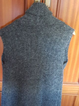 Chaleco largo lana y acrílico