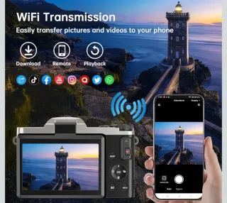 Fotocamera Digitale 4K 64MP WiFi – Autofocus, New