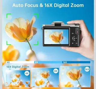 Fotocamera Digitale 4K 64MP WiFi – Autofocus, New