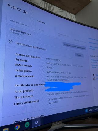 PC Gaming con Monitor NVIDIA 144 hz