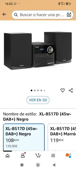 Mini cadena Sharp XL-B517D con altavoces