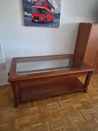 Mesa de centro madera y cristal