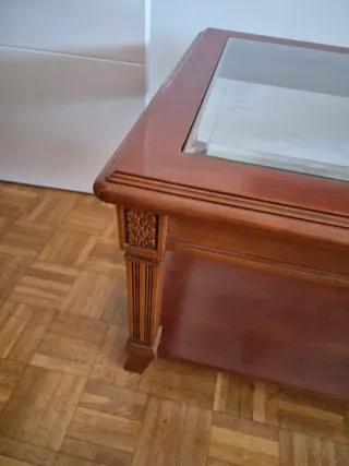 Mesa de centro madera y cristal