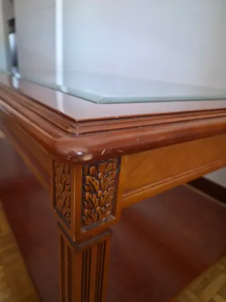 Mesa de centro madera y cristal