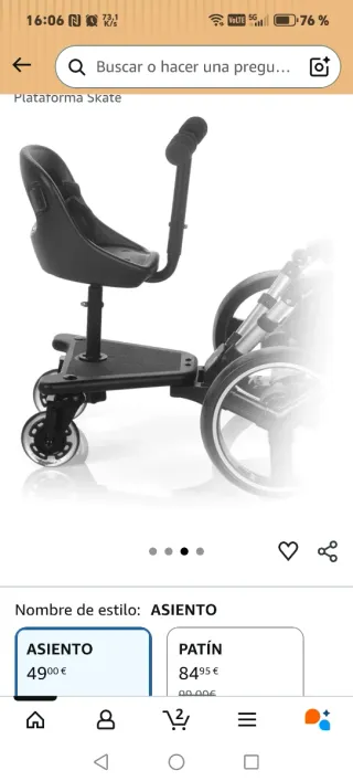 Asiento Patinete Carro Be Cool