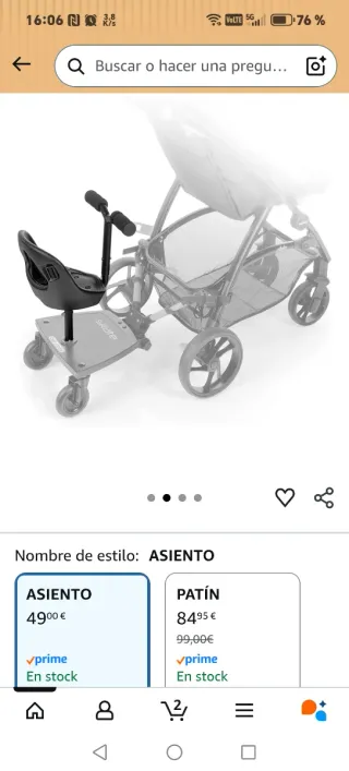 Asiento Patinete Carro Be Cool