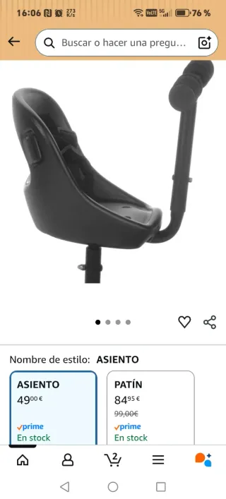 Asiento Patinete Carro Be Cool