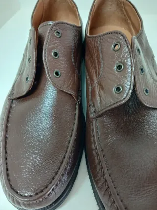 Zapatos Elcio Vitoria Cuero Marrón Sin Cordones