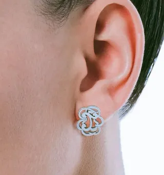 Conjunto acero pulido collar y pendientes