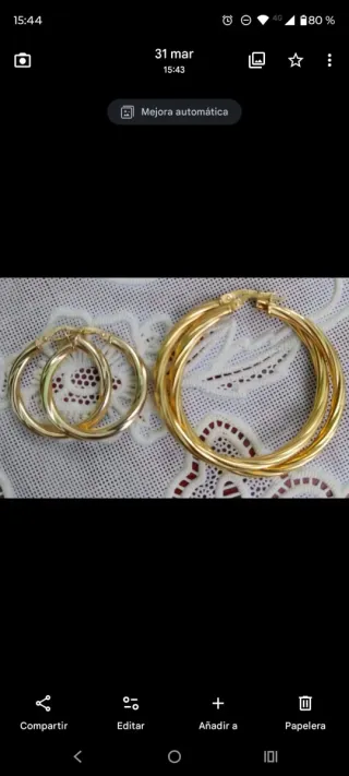 Pendientes Aro Oro 9k