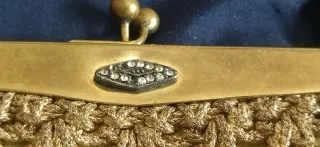 Bolso de fiesta vintage Rafia dorado