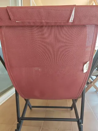 2 Tumbonas Plegables Metal/Tela Rojas