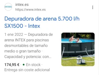 Depuradora Arena Intex SX1500