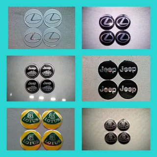 4 Pegatinas 56mm tapabuje rueda Jeep Lotus Lexus