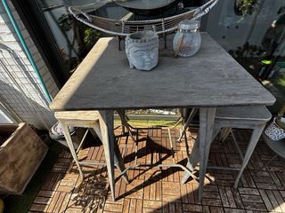 Conjunto Terraza Mesa Alta y 2 Taburetes