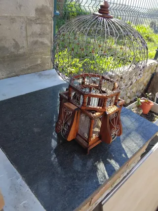 Antigua Jaula Pájaros Decorativa