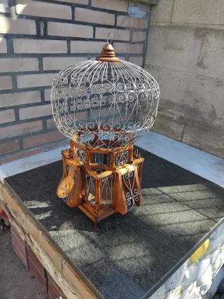 Antigua Jaula Pájaros Decorativa