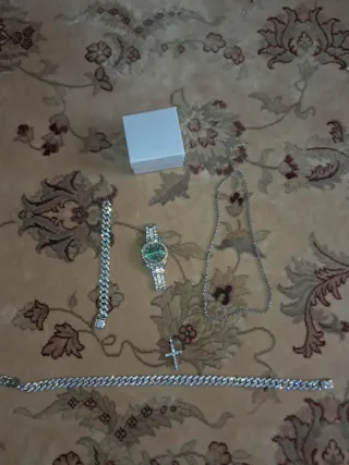 CONJUNTO RELOJ CADENA PULSERA HOMBRE