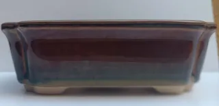 Lote 3 Macetas Cerámica Bonsái Azul/Morado